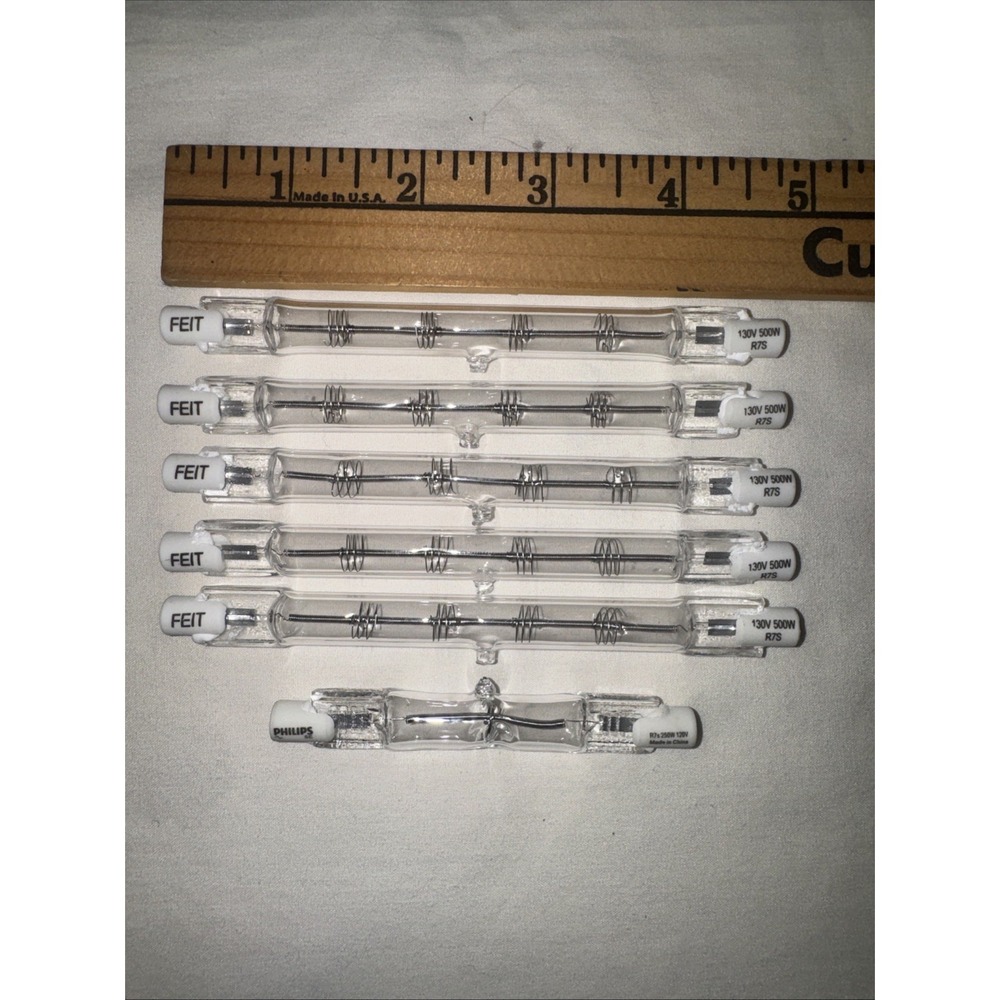 New 5 - Feit Electric 500W Halogen Bulbs 130V R7S Philipps 250W 120V Work Light